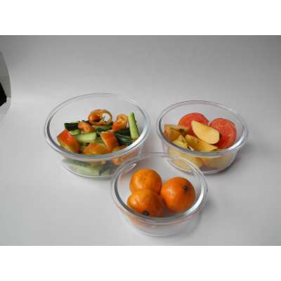 round borosilicate GLASS FOOD CONTAINER glass bento lunch box