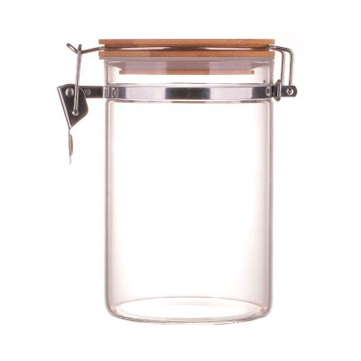 Heat Resistaint Glass Food Storage Jar with Airtight Metal Locking Lid