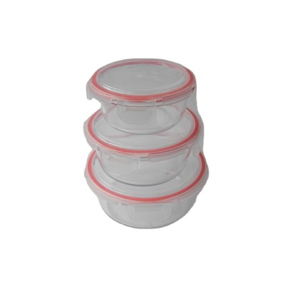 900ml Round Shape Airtight Glass Food Container Heat Resistant Food Container With Lid