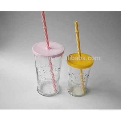 taper drink use milk glass cup for ejuice with lid and tube