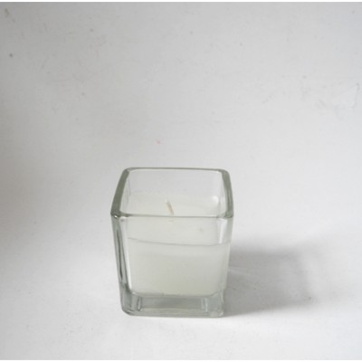 cube Custom cheap clear glass tealight candle packaging cups