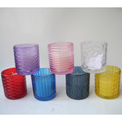 Glass Material and Candle Stand Type colorful candle jar with scented soy wax