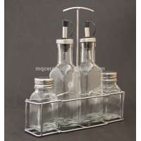 Glass Salt & Pepper Shaker and Oil Bottle set