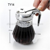 mini clear cylinder glass oil jar oil dispenser with push pull cap