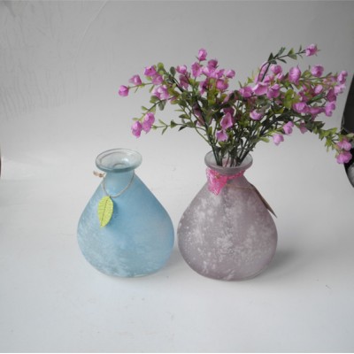 Decorative rose glass Flower Vases with Rope for Living Room Kitchen Table Home Office