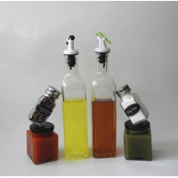 Oil and Vinegar Sauce Wine Glass Bottle with Release Snap Lids