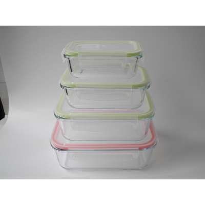 High quality glass food grade airtight fresh boxes set