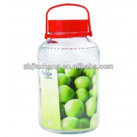 2-18L clear cylinder glass apothecary jars with plastic lid and handle