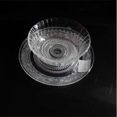 Wedding charger salad crystal glass fruit bowls plate glassware set