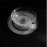 Wedding charger salad crystal glass fruit bowls plate glassware set