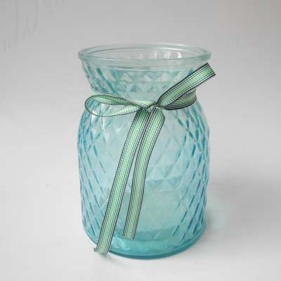 light blue decorative house glass vases