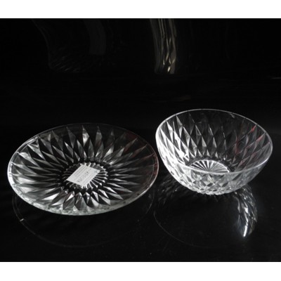 recycled crystal glass fruit bowl set dishes with gift box