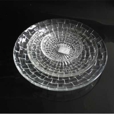 bulk hotel restaurant wedding Clear round cheap glass plate