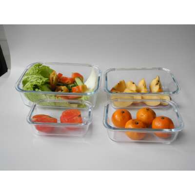 leakproof glass bento lunch box with PP lid