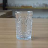 New products Christmas drinking glass cup for hot drink/cold drink with emboss pattern