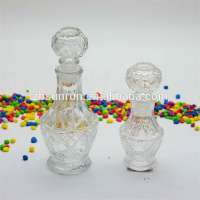 Custom mini liquor glass bottle with glass lid wholesale