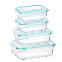 BPA free Rectangular Heatable Borosilicate food storage Meal Prep Container glass Lunch Box