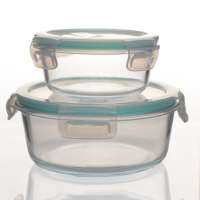 Round High Borosilicate Pyrex Heat Resistant Glass Food Container with PP lid