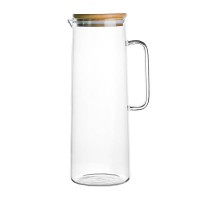 Glass teapot.party Large capacity soft drink bottle. grip .Bamboo cover, glass cover, stainless steel cover